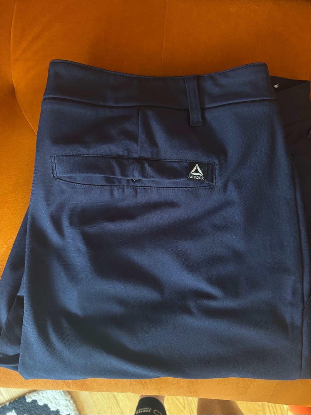 Reebok Men’s Navy Flat-Front Performance Pants